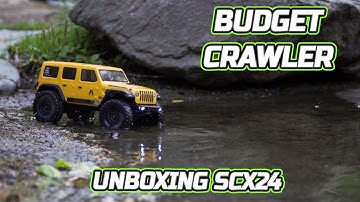 Axial SCX24 mini crawler Adventure Jeep Wrangler RTR Unboxing First Climb