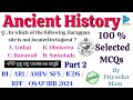 Ancient history selected questions for osssc exams  ancient history selected mcqs for ri ari amin