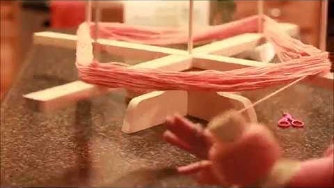 Amish yarn swift demonstration.
