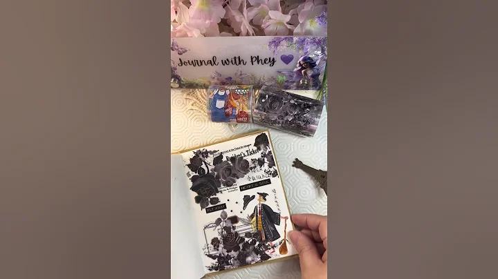 ASMR JOURNALING. using Dreamscape wide and Rose Noir pet tape from @TheWashiTapeShop  #journaling