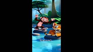 जंगल का रहस्यमयी झरना | शेर और बंदर की सीख देने वाली Adventure Story 🦁🐒🌊 #⃣