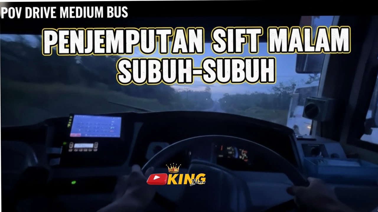 Kejar Waktu! Menembus Kabut Subuh Jemput Pekerja Tambang ! POV DRIVE MEDIUM BUS TAMBANG