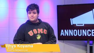 ChiefTV Update News 11 15 2018   Produced by Jacoby Mast Rhys Koyama Anthony Gewinn Calder Tindall S