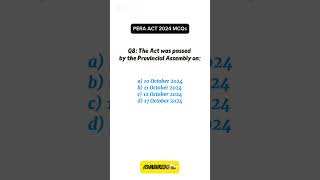 PERA ACT 2024 McQs