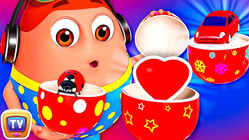 Kids play in HUGE Gumball Machine, Ball Pit and Surprise Eggs to Learn Color Red|ChuChuTV Funzone