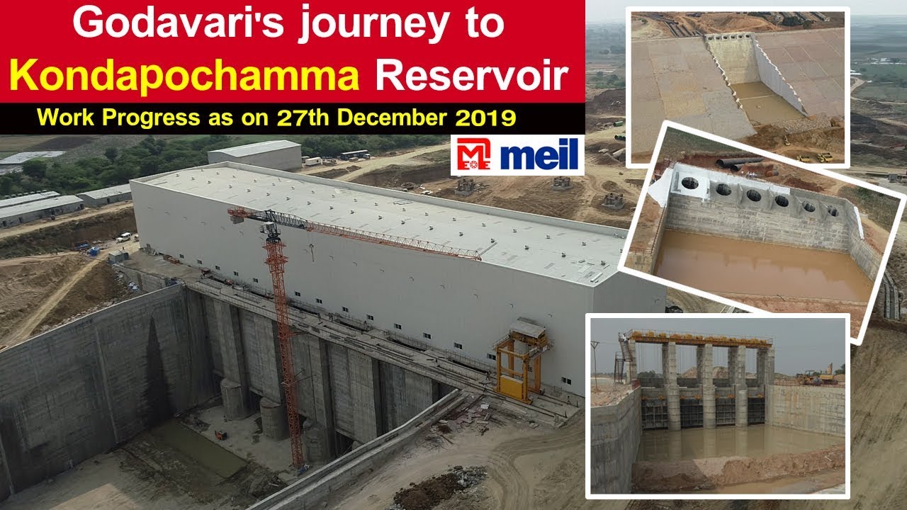 Godavari's journey to Kondapochamma Reservoir | Work Progress as on 27th December 2019 | MEIL
