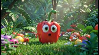 motion 2 0 fast 3D cute pixar style vegetable jungle background vibrant colors disney animation 0