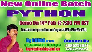 PYTHON Online Training in DURGASOFT