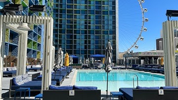 Influence, The Pool and Poolside Cabana Queen Room The LINQ Hotel + Experience Casino Tour & Review
