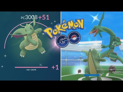 SUBIENDO DRAGONITE SHINY 3000+ y PELEANDO vs RAYQUAZA | Pokemon Go - SUBIENDO DRAGONITE SHINY 3000+ y PELEANDO vs RAYQUAZA | Pokemon Go
