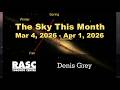 The Sky This Month Mar 4 - Apr 1, 2026