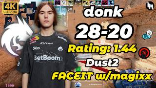 donk (28-20) w/magixx Dust2 POV + Keystrokes/custom radar🔥