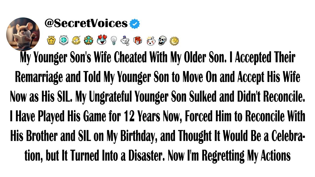 My Younger Son's Wife Cheated With My Older Son. I Accepted Their Remarriage and Told My Younger ...