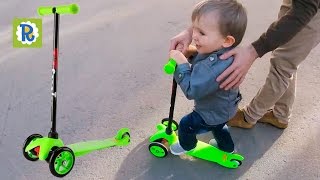 Весенний Vlog: распаковываем первый самокат для малышей и учимся кататься, гуляем и играем в траве Весенний Vlog: распаковываем первый самокат для малышей и учимся кататься, гуляем и играем в траве