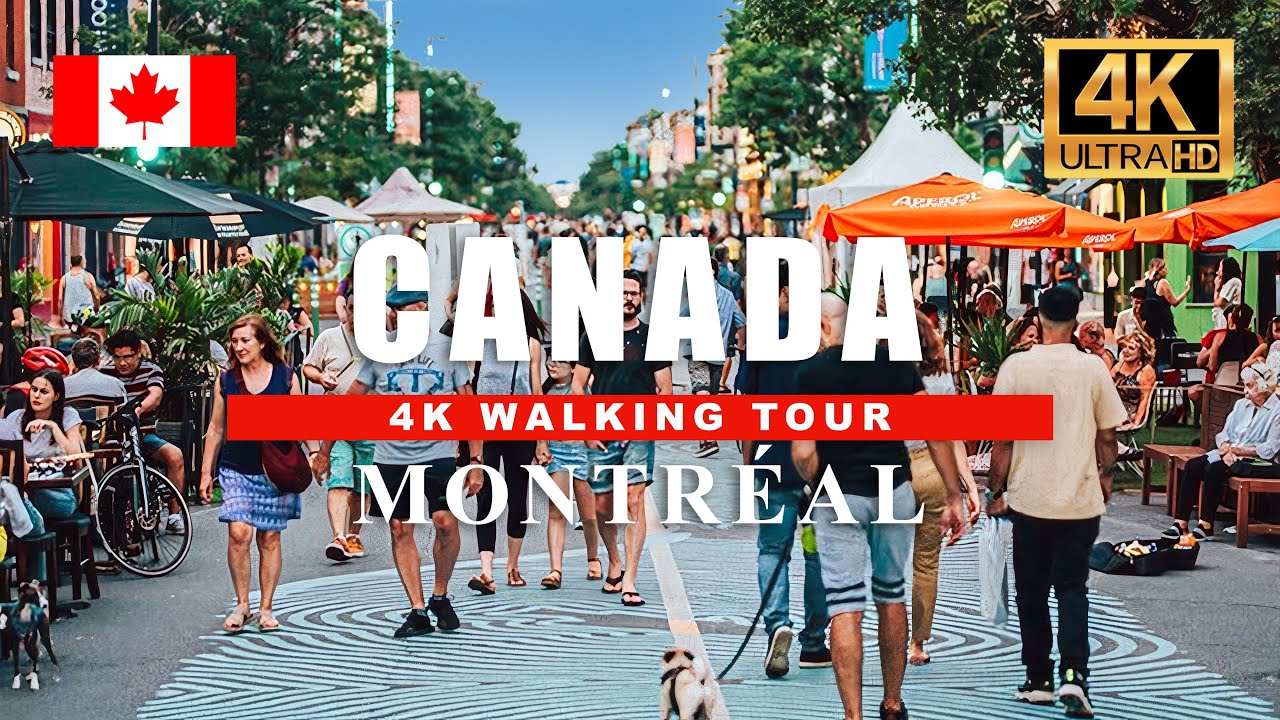 Montreal, Canadá | Paseo por la Vida Callejera 4K | 3 oct 2023