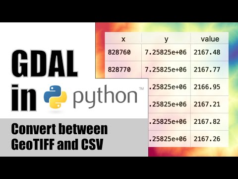 Convert between CSV and GeoTIFF with GDAL in Python