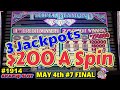 3 Jackpots! Triple Diamond $100 Slot Machine Max Bet $200 at Pechanga Casino Resort