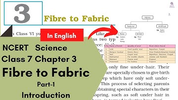 Fibre to Fabric - Introduction (Part-1) Class7 Science Chapter3 NCERT