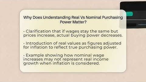Why Does Understanding Real Vs Nominal Purchasing Power Matter? - Inflation Insight Channel