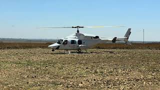 Henley Air Bell 222 UT ZT-RFA startup and airborne from a remote site