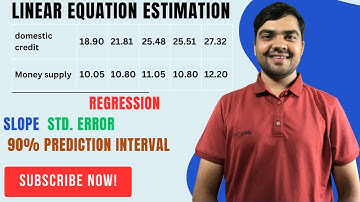 Estimation of Linear Equation | Compute Slope, Standard Error & 90% Prediction Interval