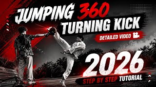 #taekwando Jumping 360 Turning kick Step by Step Tutorial 2025