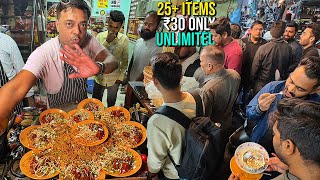 30/- Rs MOST HONEST 😇 MAN selling Ultimate Chinese Thali + Miya Biwi Panipuri 😍 Street Food India