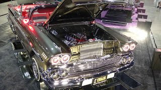 1958 Chevy Impala convertible low rider debut at Las Vegas Super Show.