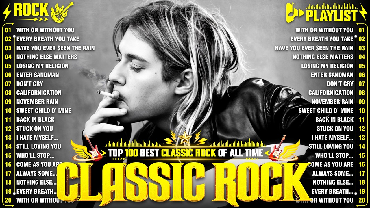 Classic Rock Songs 70s 80s 90s Full Album 🎶 Nirvana, Guns N' Roses, AC/DC, Bon Jovi, Metallica,