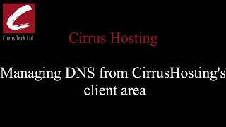 Managing DNS from Client area