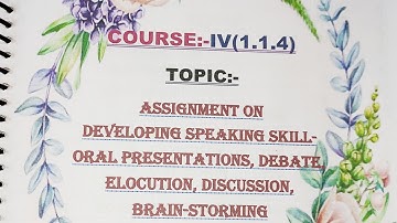 Assignment on developing speaking skills/B.ed 1st semester/course-1.1.4   #practicum#englishversion