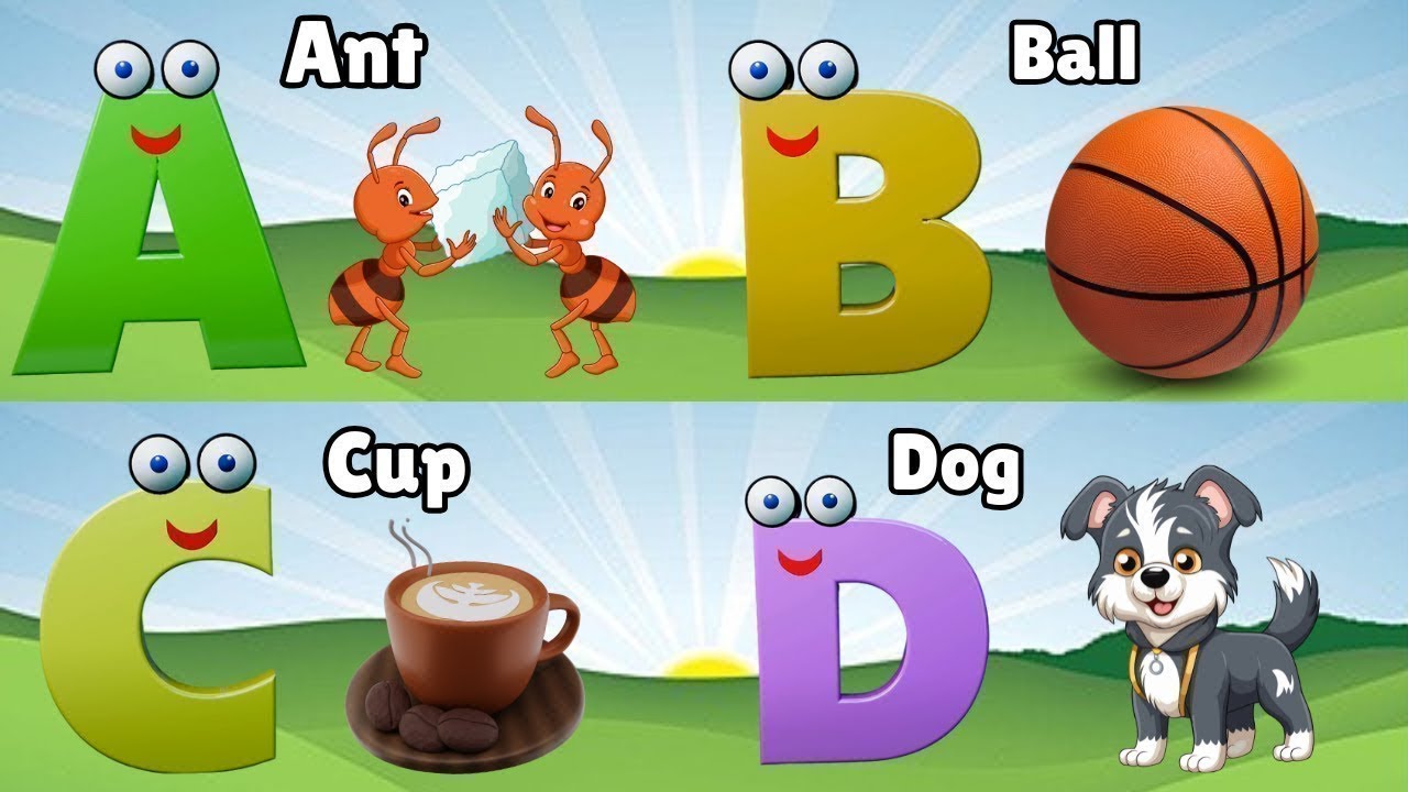Phonics Song with TWO Words - A For Apple - ABC Alphabet Songs with Sounds for Children