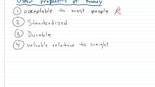 CH 14 Money Desirable Properties of Money