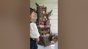 Miniature treehouse straight out of a storybook #diy #treedollhouse #dollhouse