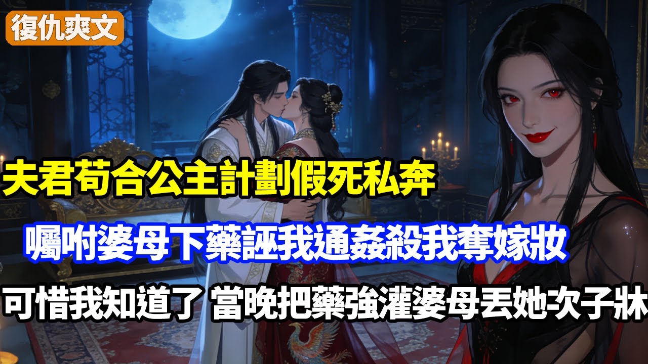 夫君苟合公主計劃假死私奔，囑咐婆母下藥誣我通姦殺我奪嫁妝，可惜我知道了，當晚把藥強灌婆母丟她次子牀
