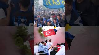 Hakan Calhanoglu waved the Turkish flag at Inter's championship celebrations