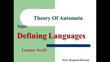 Lecture No 2 Defining Languages