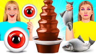 Chocolate Fountain Fondue Challenge | Fantastic Food Hacks by PaRaRa Challenge