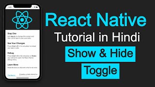 React Native tutorial in Hindi #25 Toggle, Show and Hide components