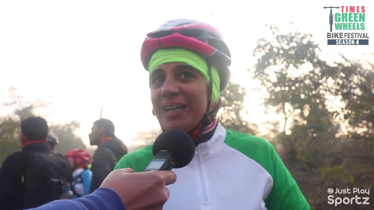 Green Ambassador, Kirti Virmani demonstrates her passion for cycling post her 1st Full Marathon running team