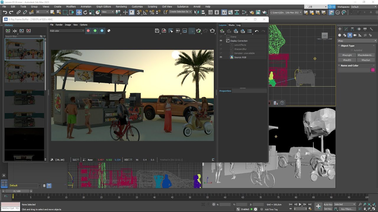 VRAY 3DS Videocourse - 05 - Global Illumination, Direct and Indirect ...