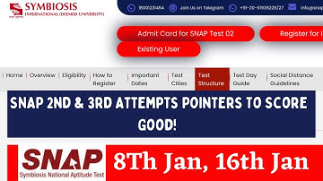SNAP 8th Jan, 16th Jan attempts important pointers| How To Score Good In SNAP 2nd & 3rd attempt?