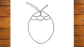 How to draw Coconut। Easy Coconut drawing। Step by step Coconut drawing
