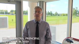 OCS Leadership Team Message from Mr. Triemstra, Principal, on September 18, 2020