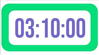 190 Minutes 03 10 HourCountdown  Timer Clock with Alarm Sound⏰🔔