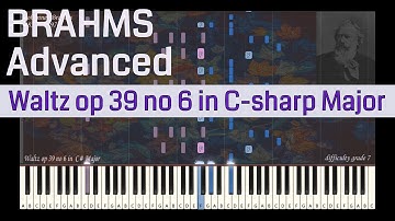 Johannes Brahms - Waltz op 39 no 6 in C sharp Major | Synthesia Piano Tutorial | Library of Music