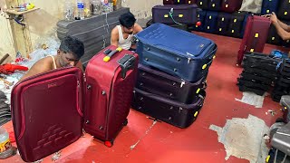 Wow. How Trolley Luggage Bag Manufacturing Factory Mass Produce. Amazing Suitcase Making Process.