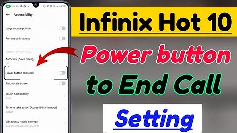 Infinix Hot 10 power button to end call Setting kaise kare | infinix hot 10 power button to end call