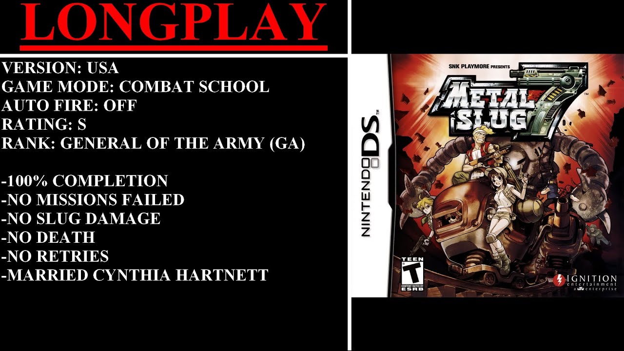 Metal Slug 7 [USA] (Nintendo DS) - (Longplay | Combat School | 100