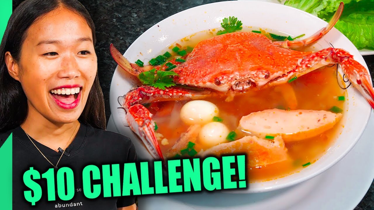$10 Street Food Challenge in Seafood City, Vietnam!! Cheapest Crab Noodles!! | Best Ever Food Review Show